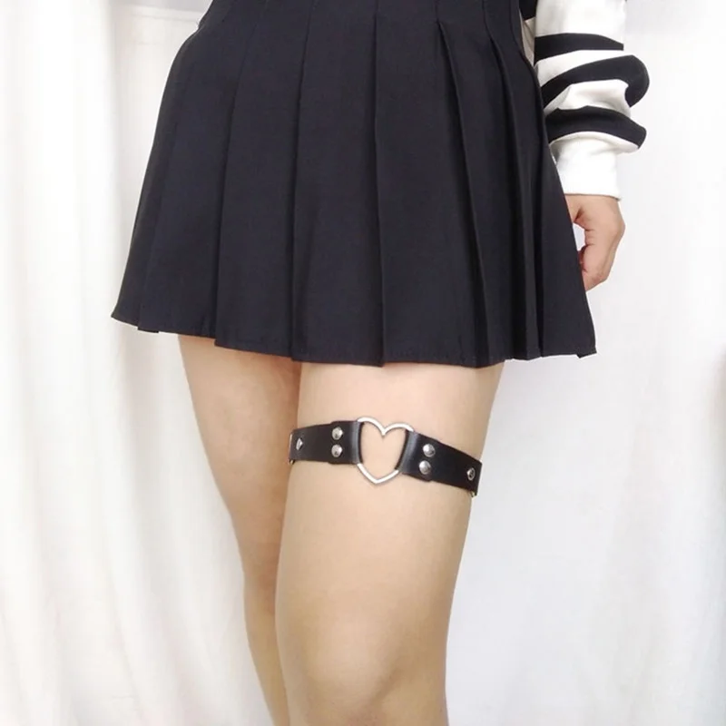 Gothic Punk Leather Garter - 5 Gothic Punk Leather Garter - 5