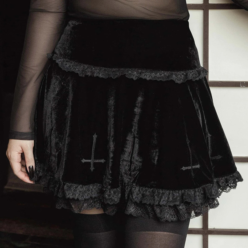 Gothic Skirt with Crosses - 6