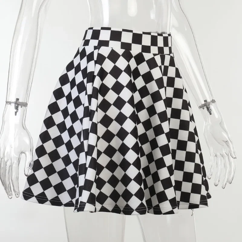E-Girl Grunge Checkered Mini Skirt - 13