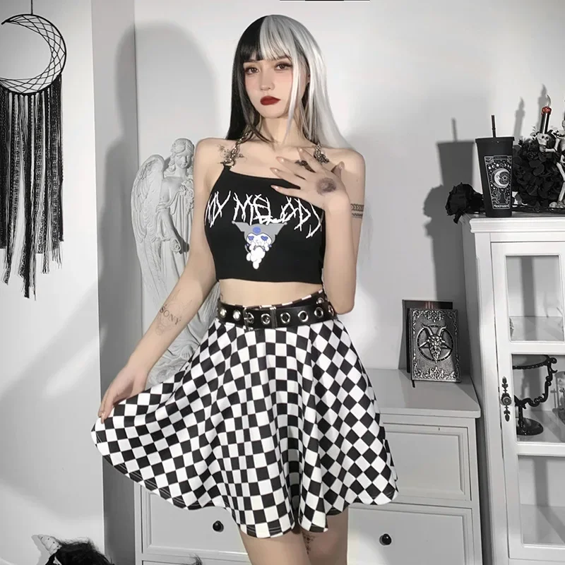 E-Girl Grunge Checkered Mini Skirt - 10