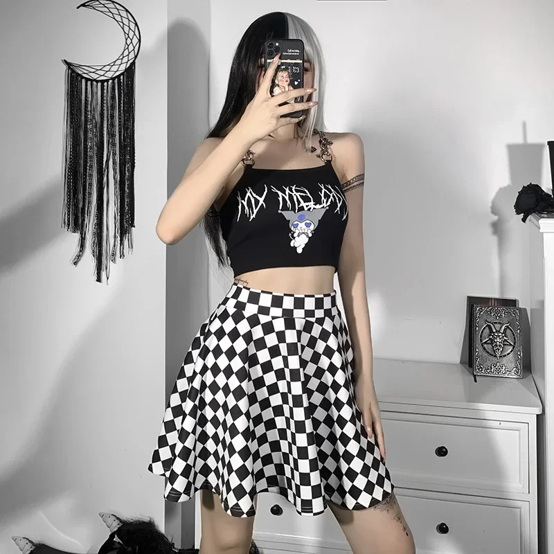 E-Girl Grunge Checkered Mini Skirt - 6