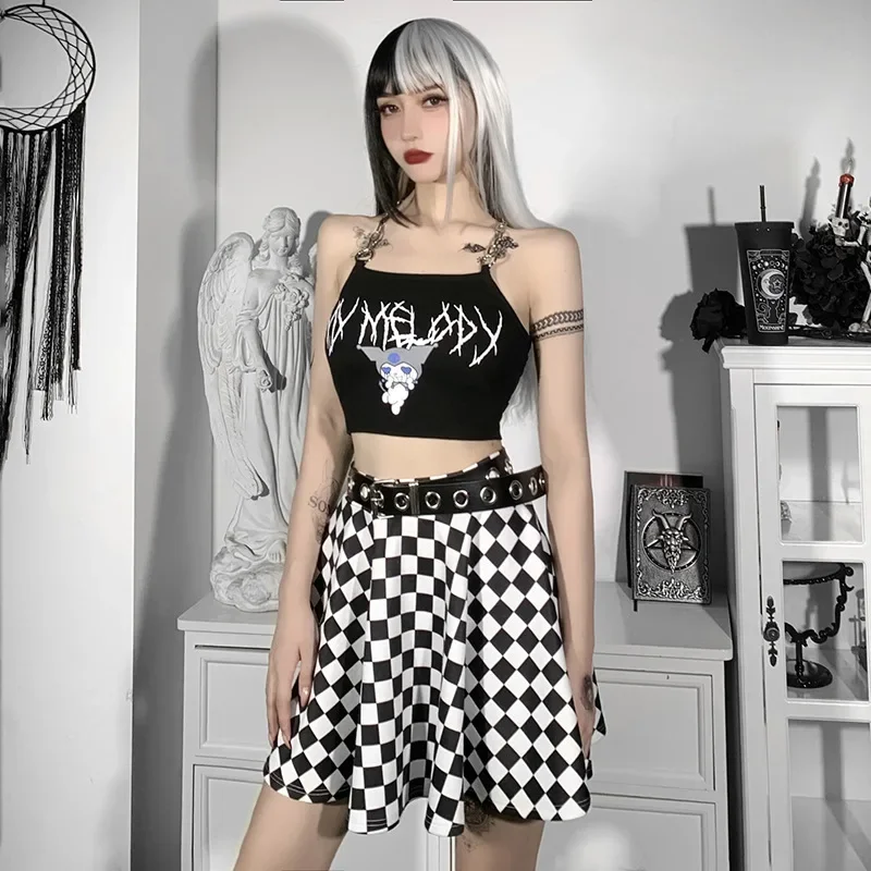 E-Girl Grunge Checkered Mini Skirt - 8