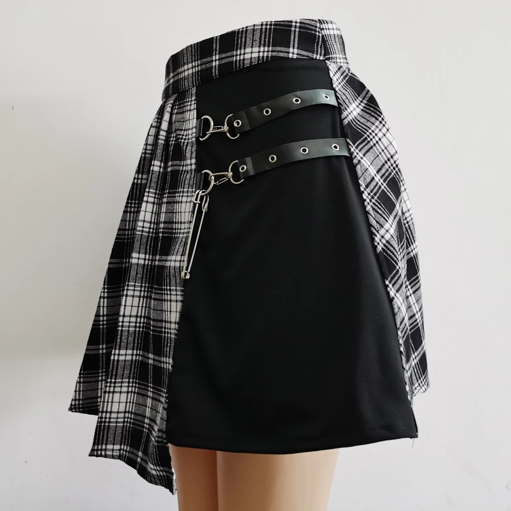Punk Rock Plaid Mini Skirt - 3