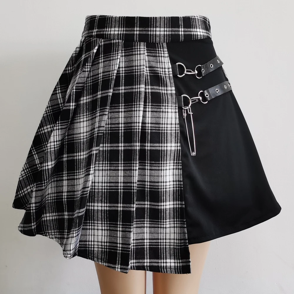 Punk Rock Plaid Mini Skirt - 2