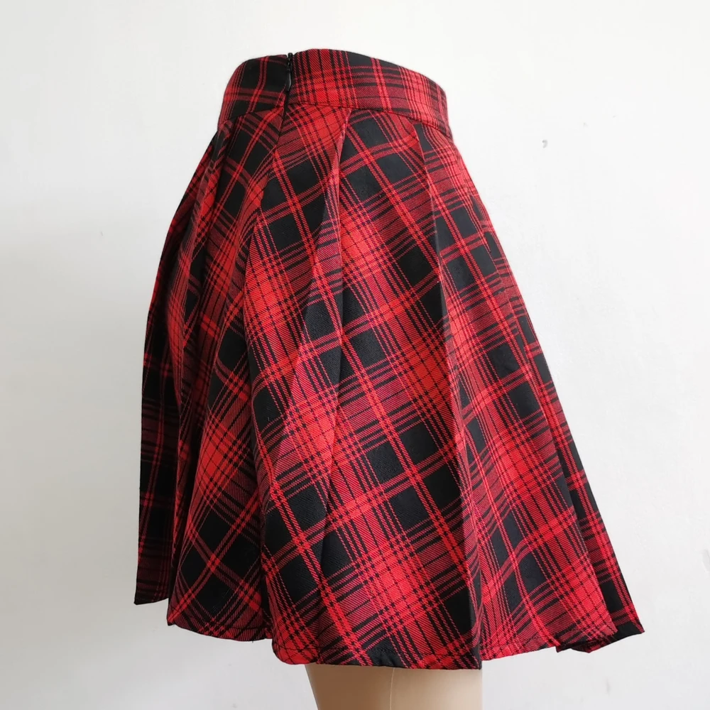 Punk Rock Plaid Mini Skirt - 13