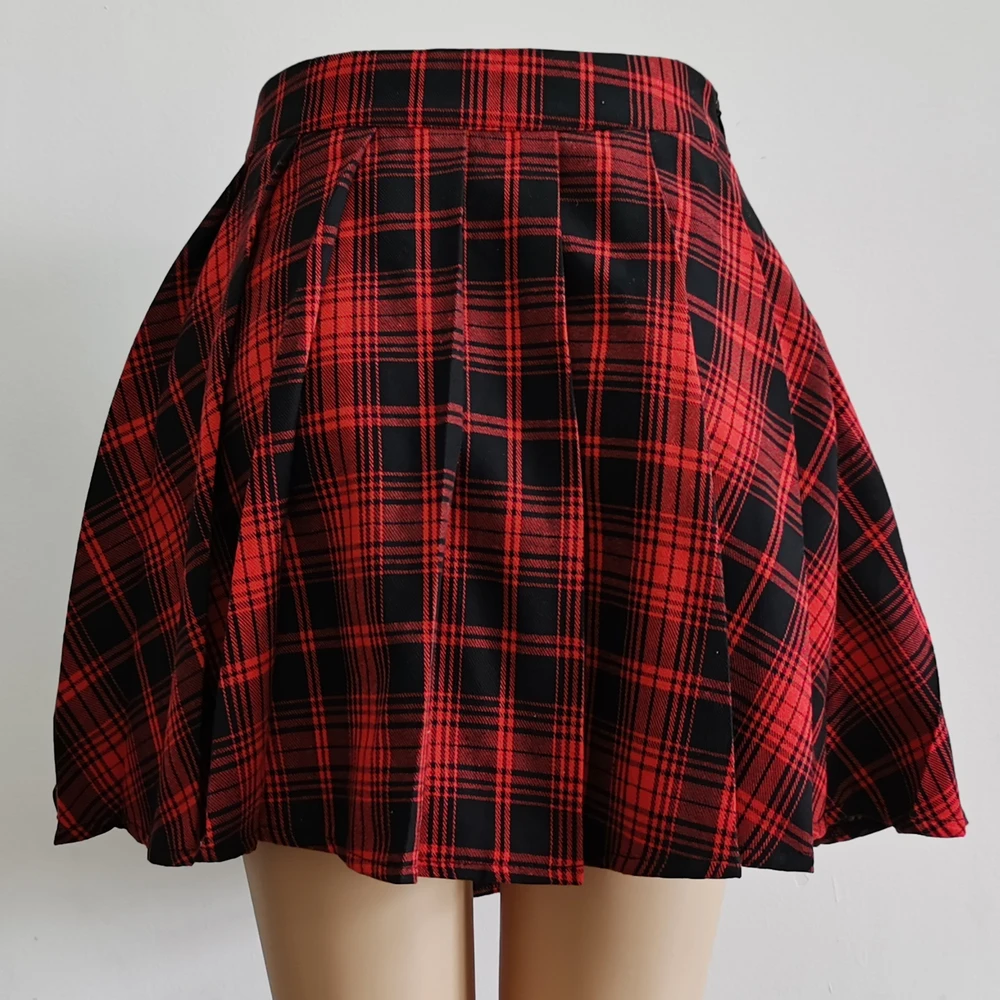 Punk Rock Plaid Mini Skirt - 12