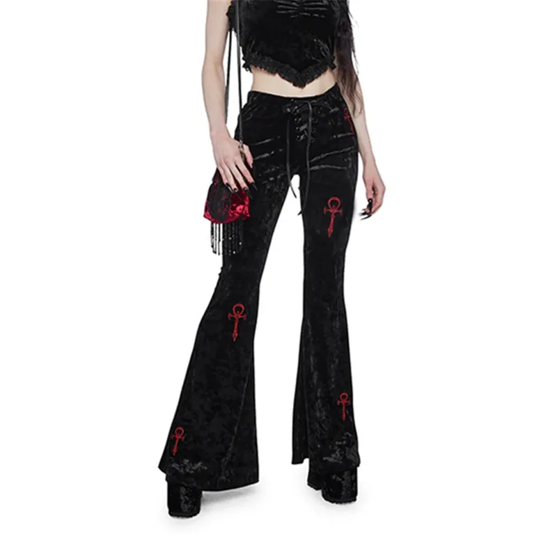 Gothic Grunge Velvet Pants - 13