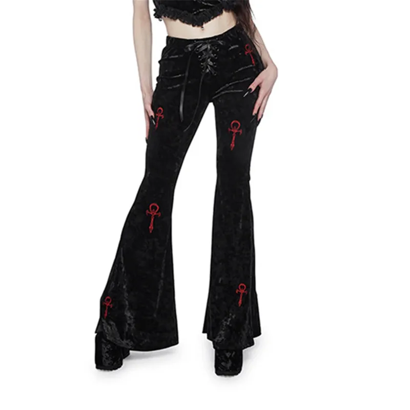 Gothic Grunge Velvet Pants - 14
