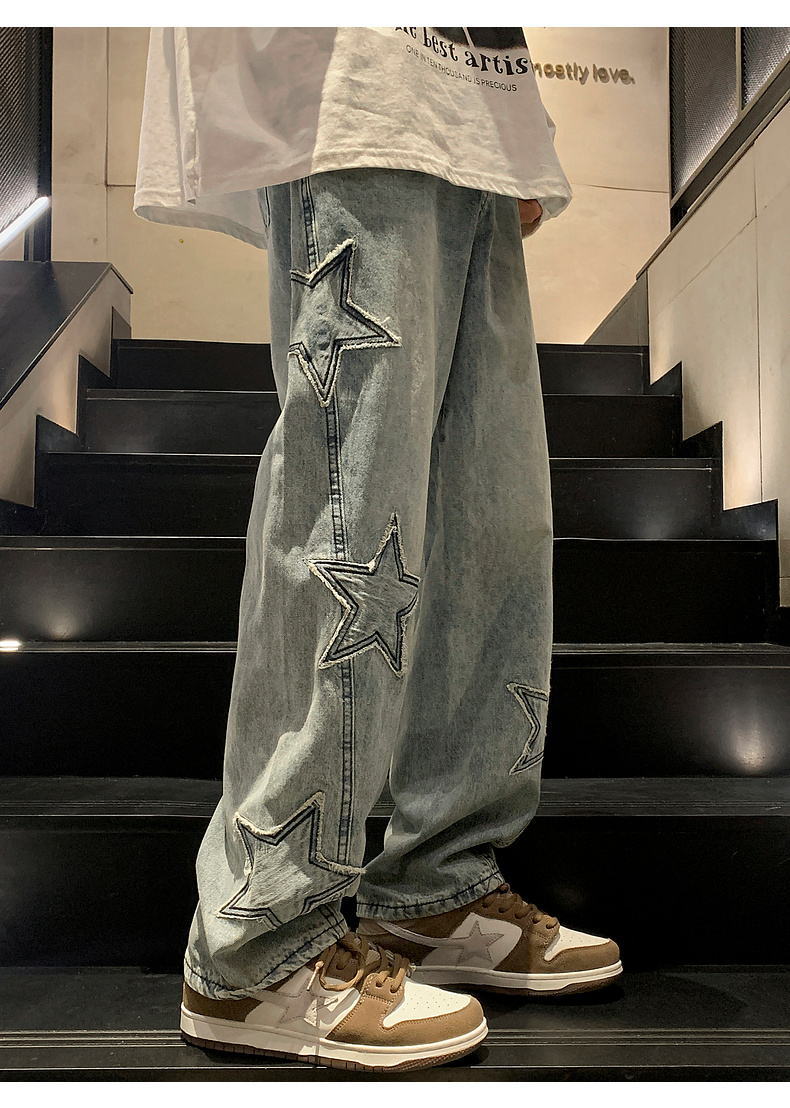 Y2K Streetwear Star-Patch Jeans - 5 Y2K Streetwear Star-Patch Jeans - 5