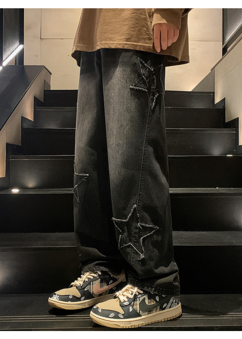 Y2K Streetwear Star-Patch Jeans - 13 Y2K Streetwear Star-Patch Jeans - 13