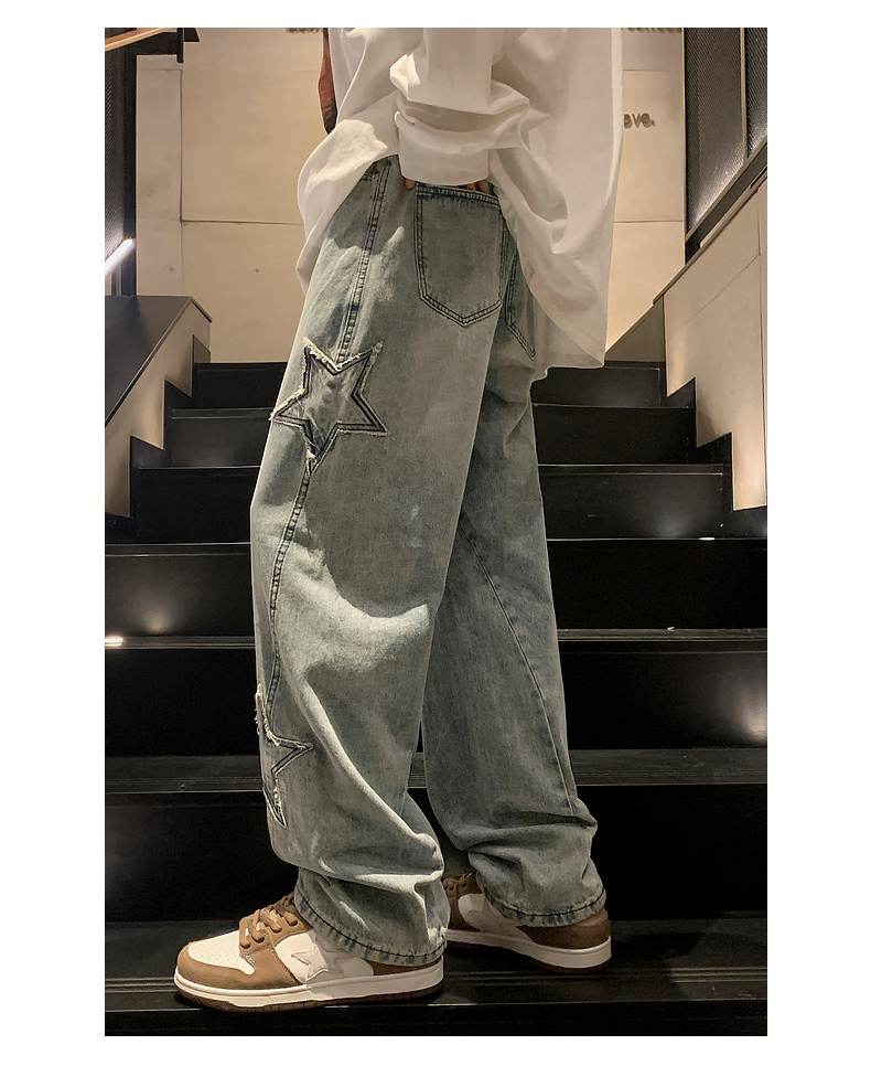 Y2K Streetwear Star-Patch Jeans - 9 Y2K Streetwear Star-Patch Jeans - 9