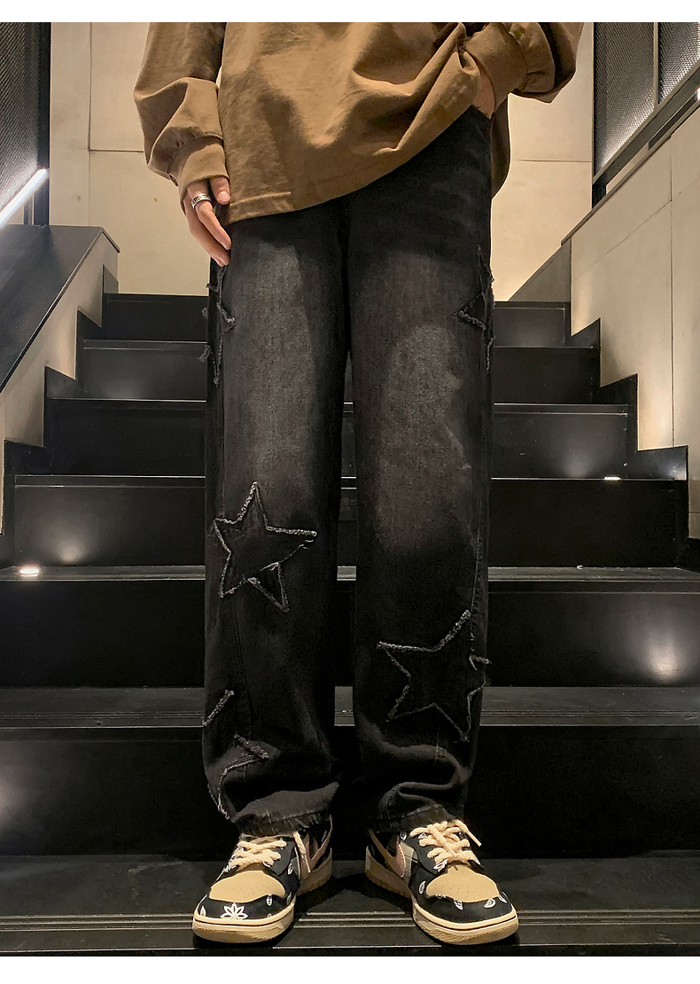 Y2K Streetwear Star-Patch Jeans - 11 Y2K Streetwear Star-Patch Jeans - 11