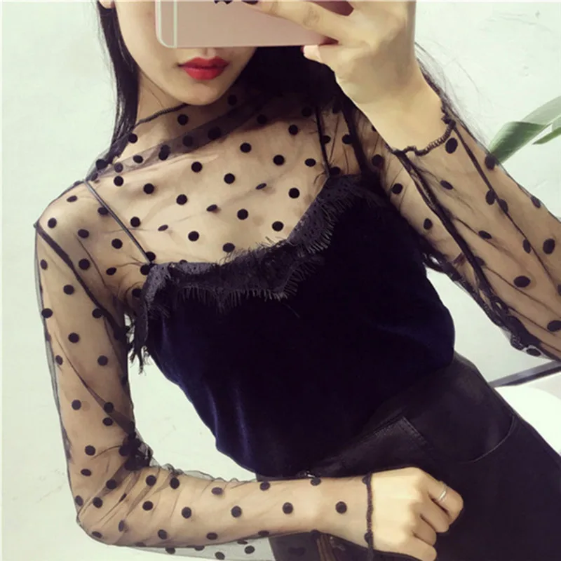 Grunge Streetwear Star-Print Sheer Top - 4 Grunge Streetwear Star-Print Sheer Top - 4