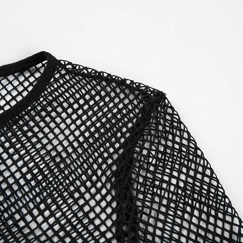 Gothic Punk Fishnet Crop Top - 12