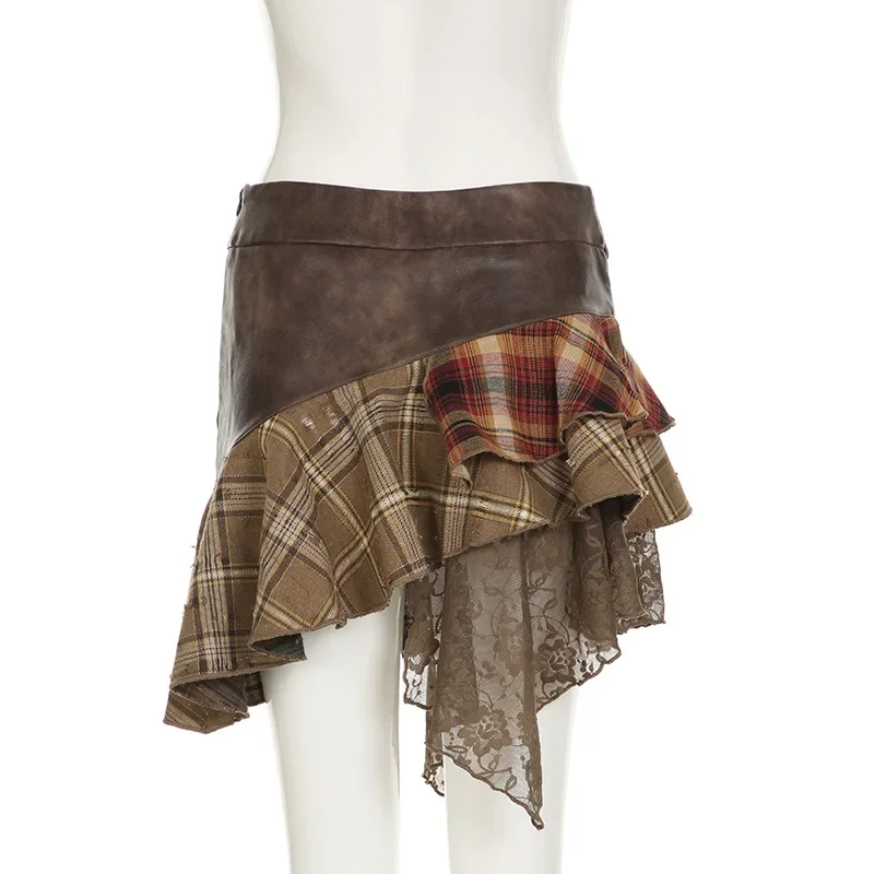 Grunge Punk Patchwork Skirt - 11