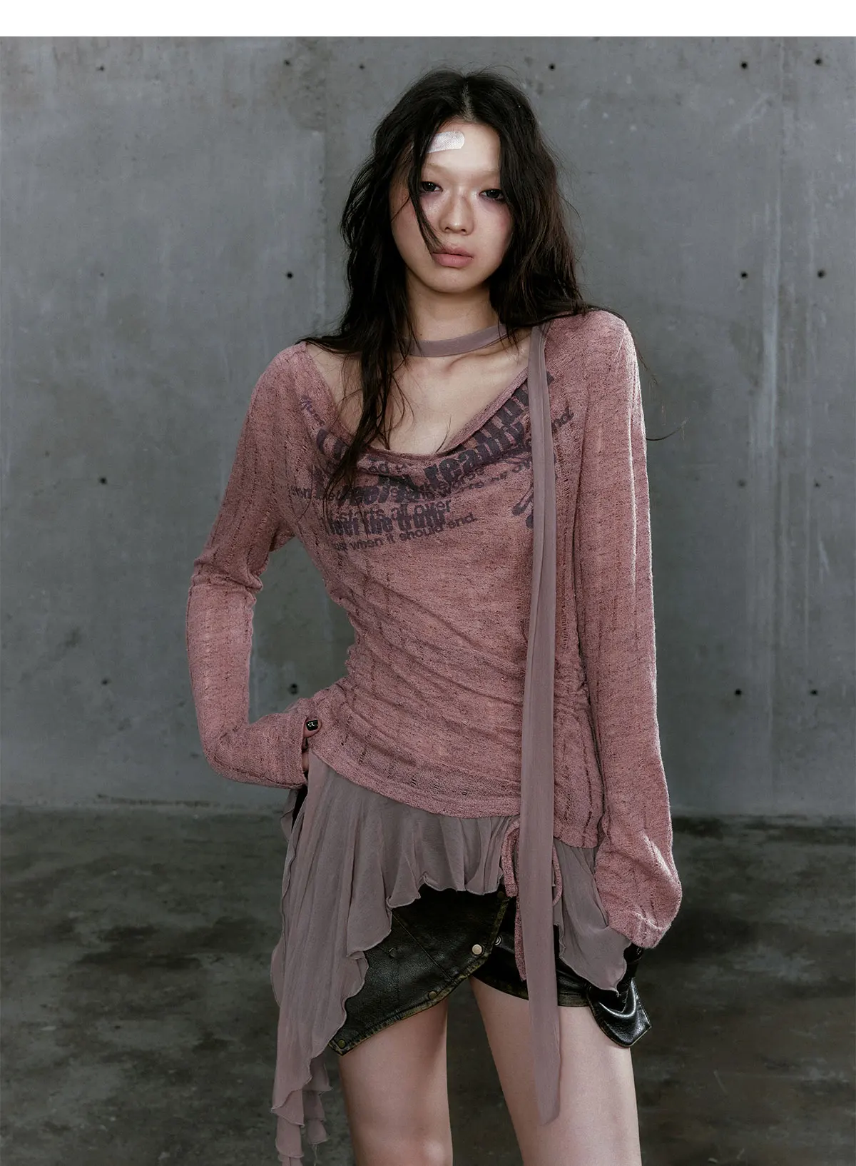 Gothic Punk Distressed Graphic Top - 1