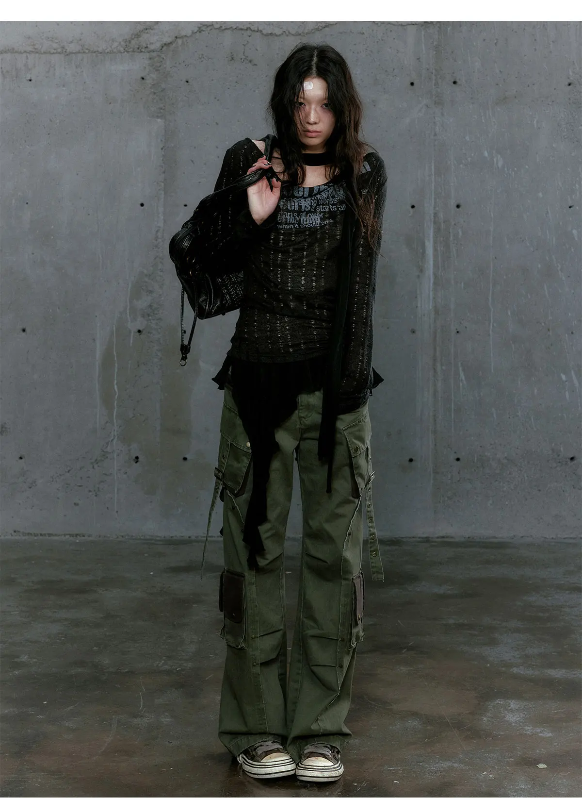 Gothic Punk Distressed Graphic Top - 21