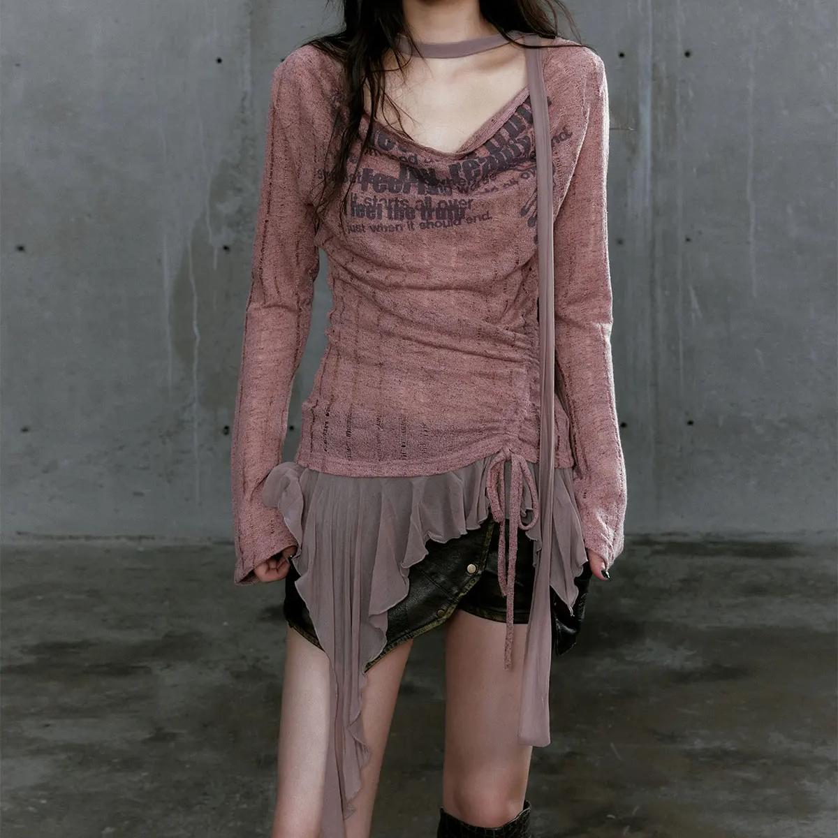 Gothic Punk Distressed Graphic Top - 2