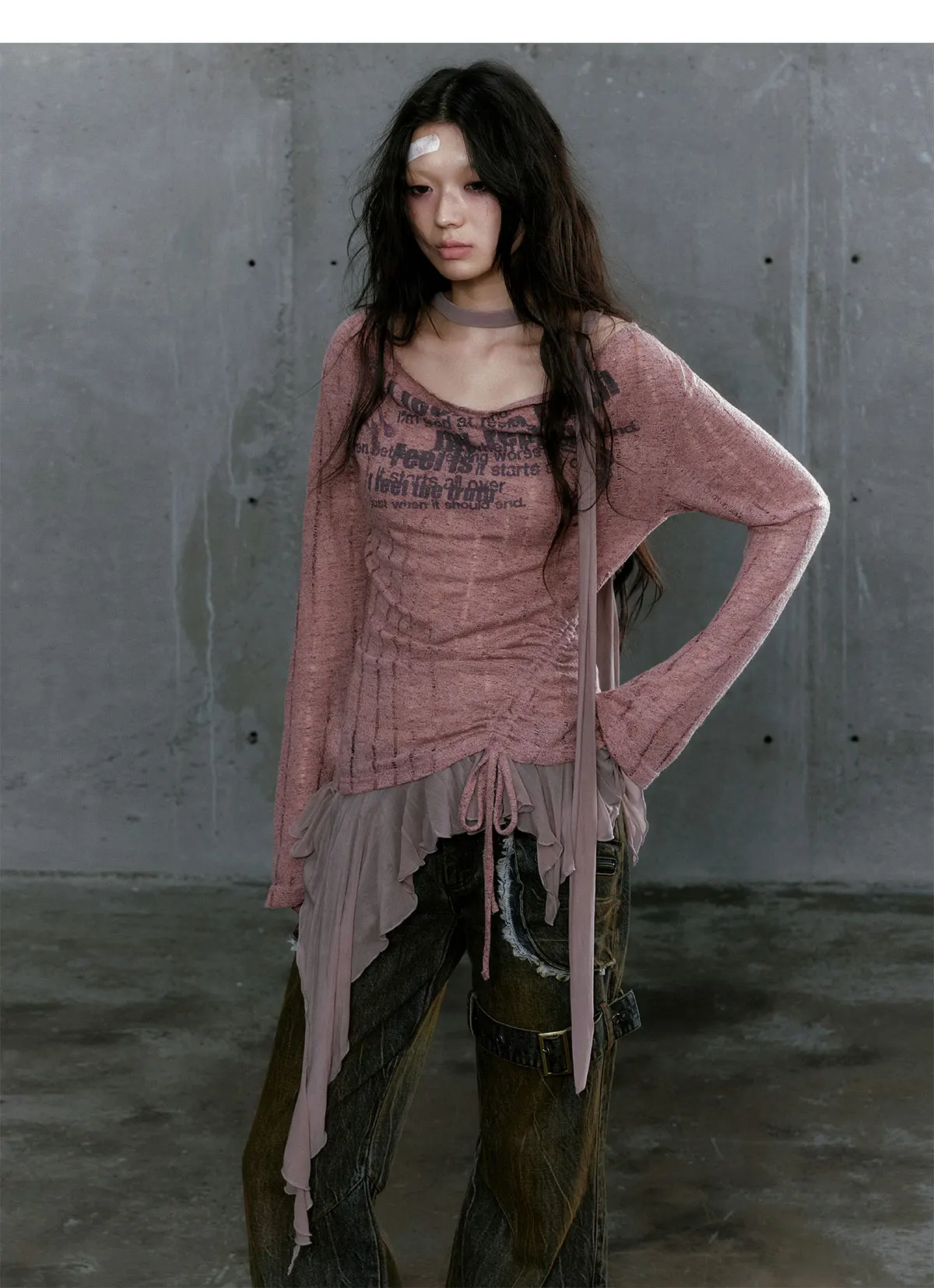 Gothic Punk Distressed Graphic Top - 6