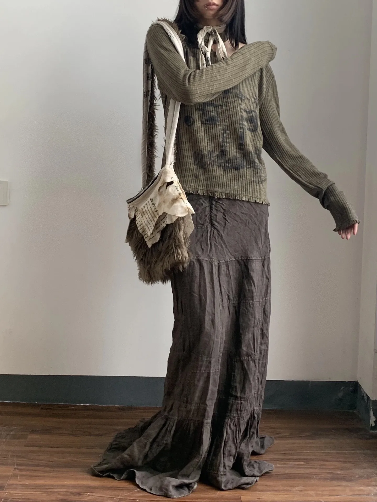 Grunge Streetwear Asymmetrical Ribbed Top - 3 Grunge Streetwear Asymmetrical Ribbed Top - 3