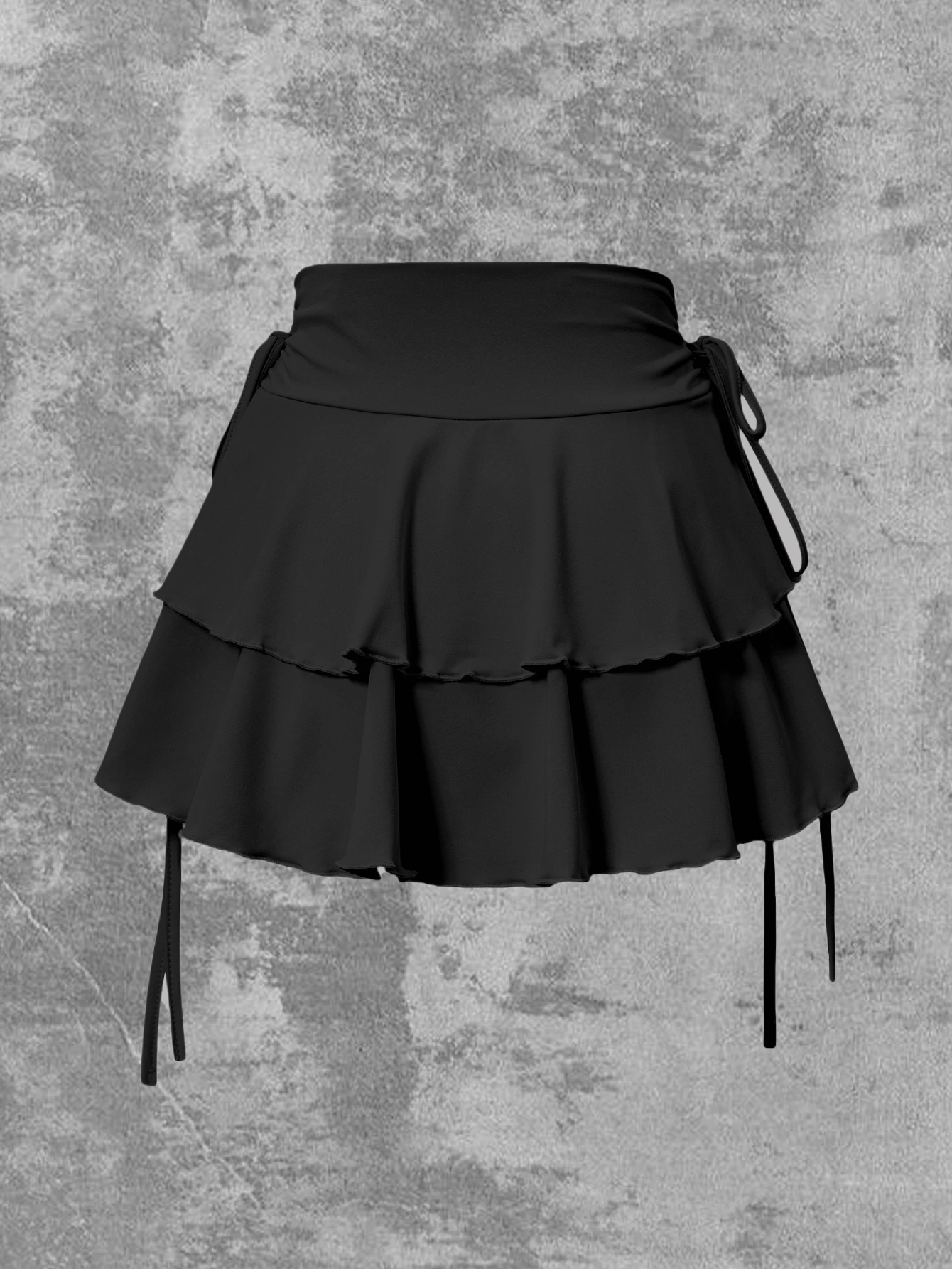 Gothic Punk Tiered Ruffled Skirt - 2 Gothic Punk Tiered Ruffled Skirt - 2