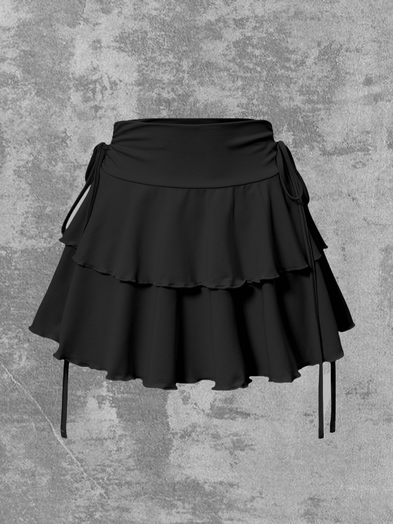 Gothic Punk Tiered Ruffled Skirt - 1 Gothic Punk Tiered Ruffled Skirt - 1