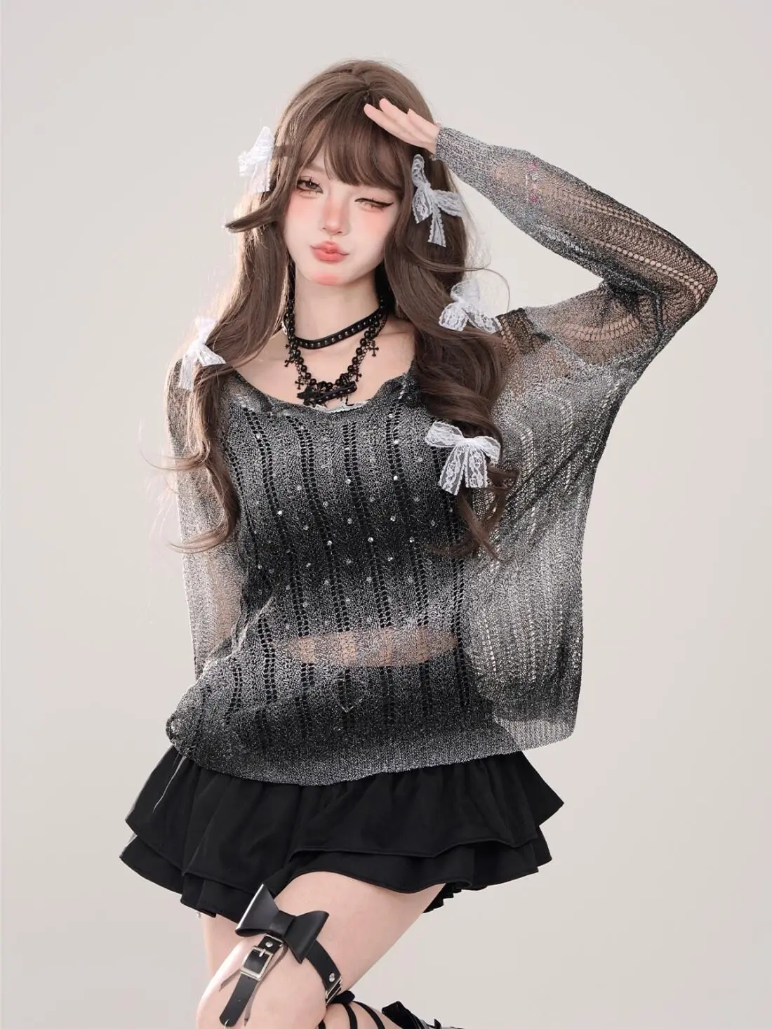 Gothic Lolita Ruffled Mini Skirt - 16