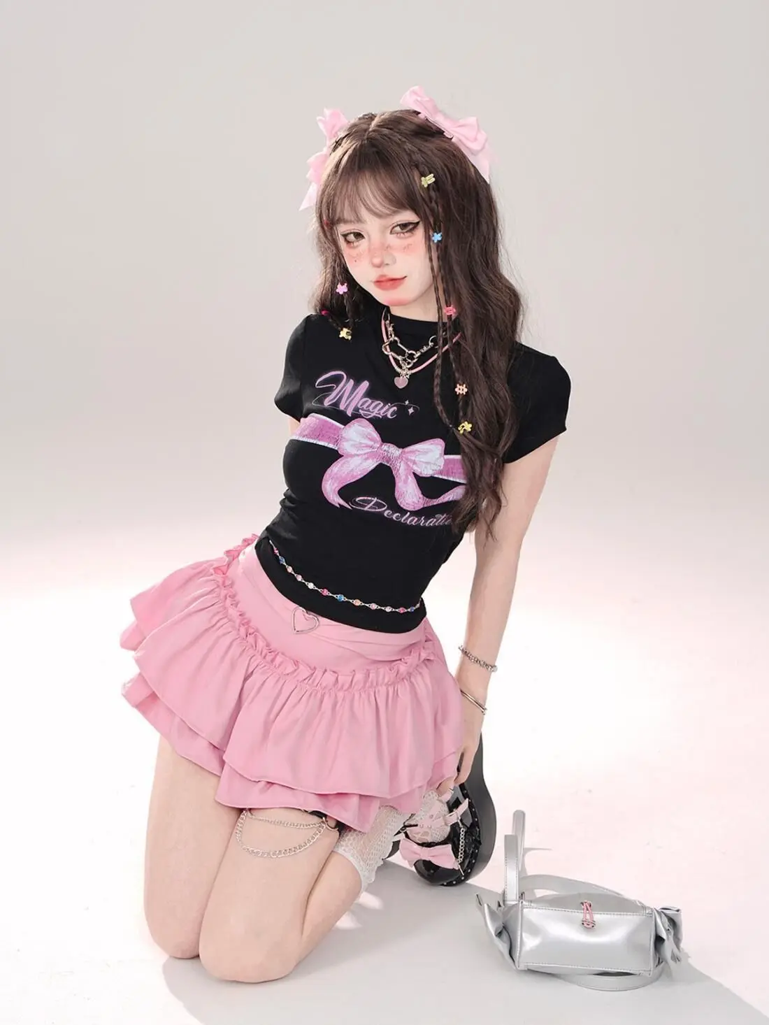 Gothic Lolita Ruffled Mini Skirt - 26