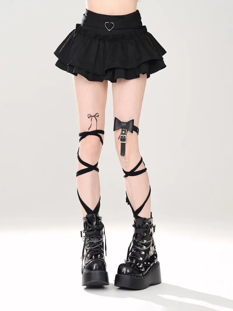 Gothic Lolita Ruffled Mini Skirt - 4