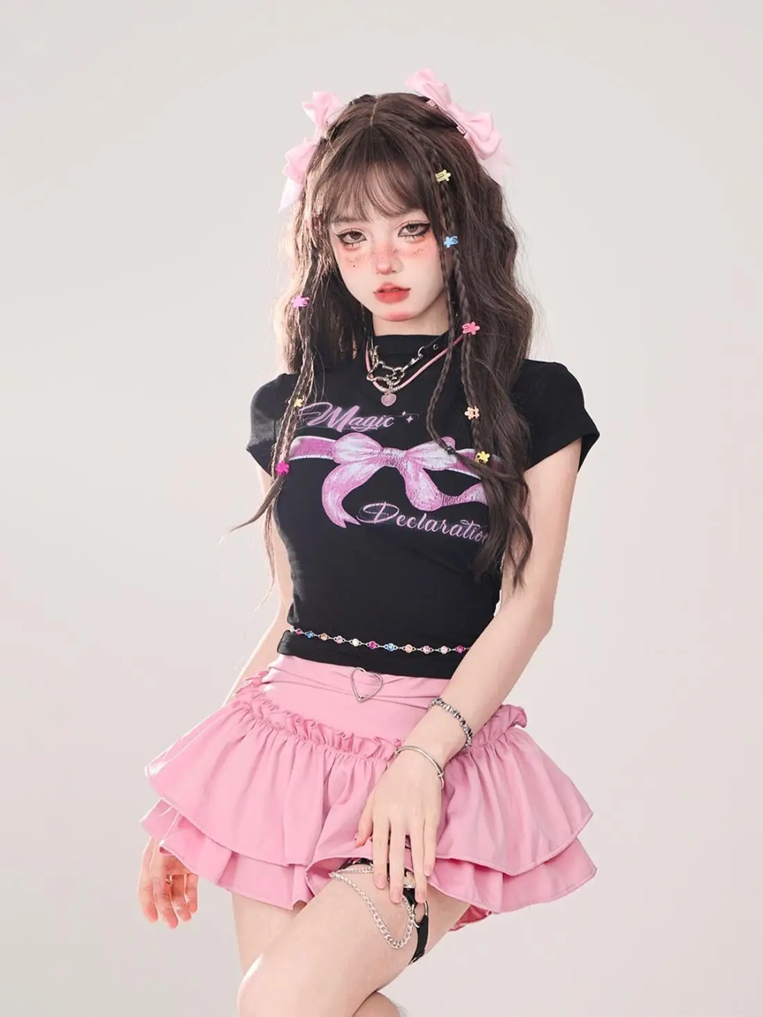 Gothic Lolita Ruffled Mini Skirt - 25