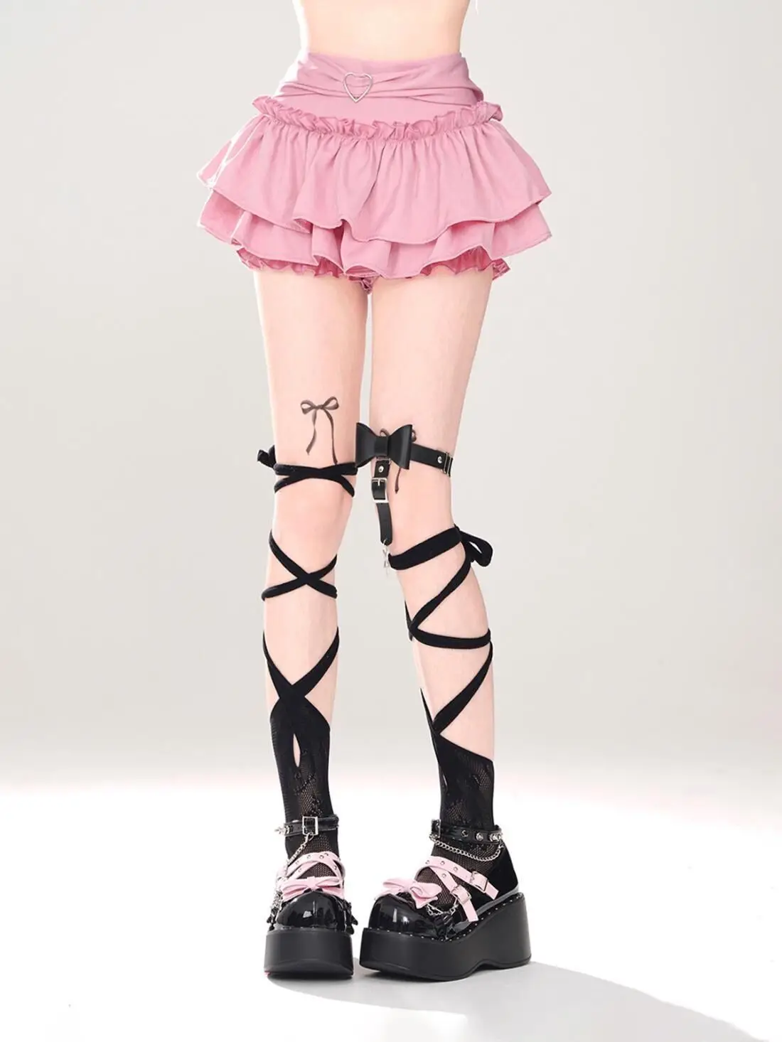 Gothic Lolita Ruffled Mini Skirt - 7
