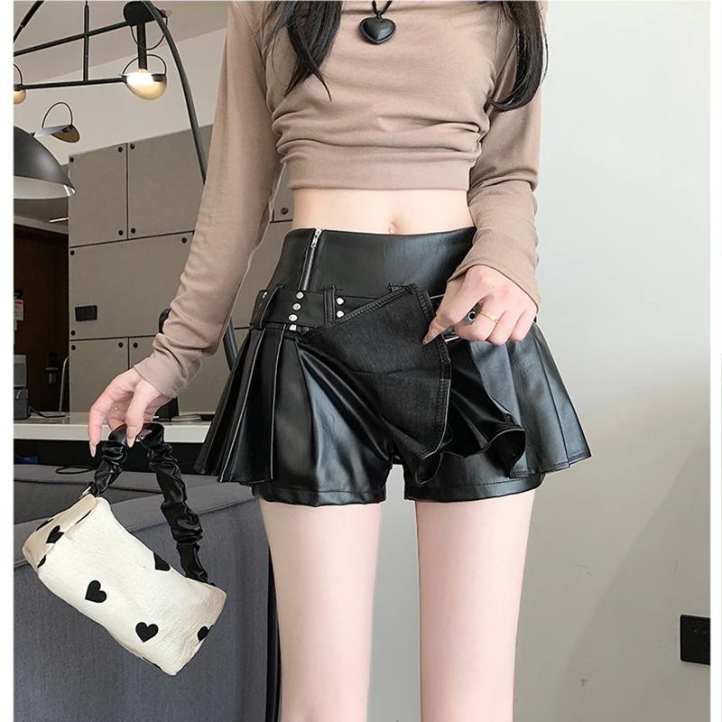 Gothic Punk Leather Mini Skirt - 5
