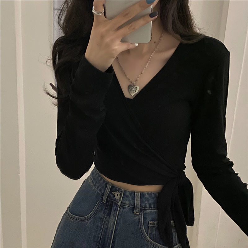 Minimalist Streetwear Wrap Crop Top - 12