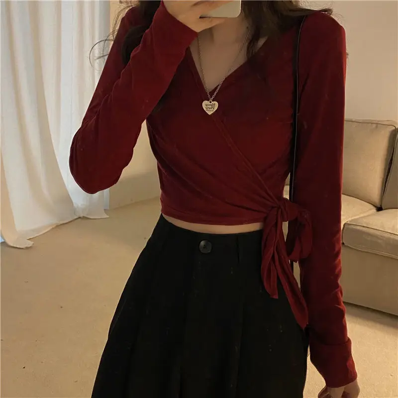 Minimalist Streetwear Wrap Crop Top - 17