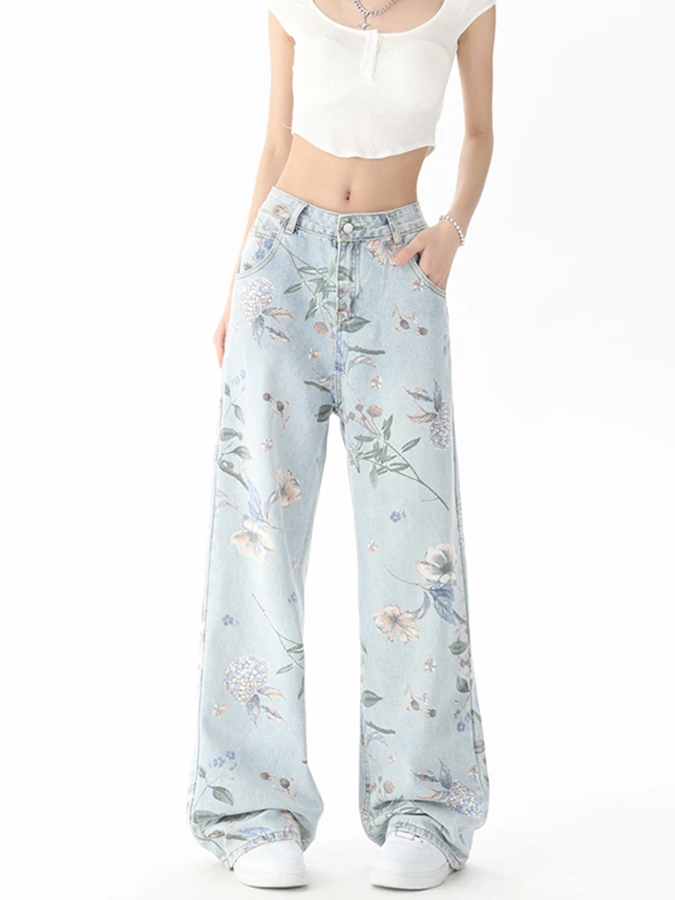 Cottagecore Floral Wide-Leg Jeans - 3