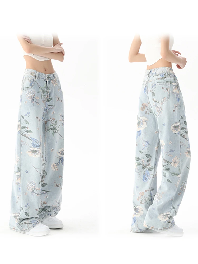 Cottagecore Floral Wide-Leg Jeans - 5