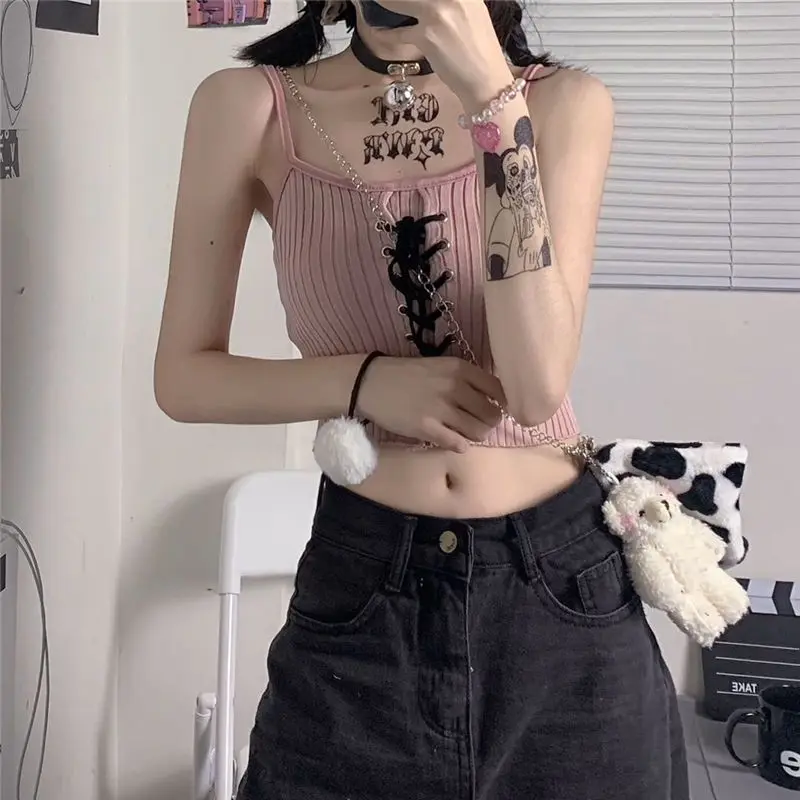 Y2K Kawaii Acubi Lace-Up Crop Top - 7