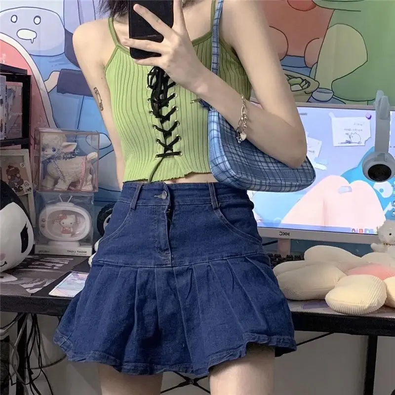 Y2K Kawaii Acubi Lace-Up Crop Top - 10