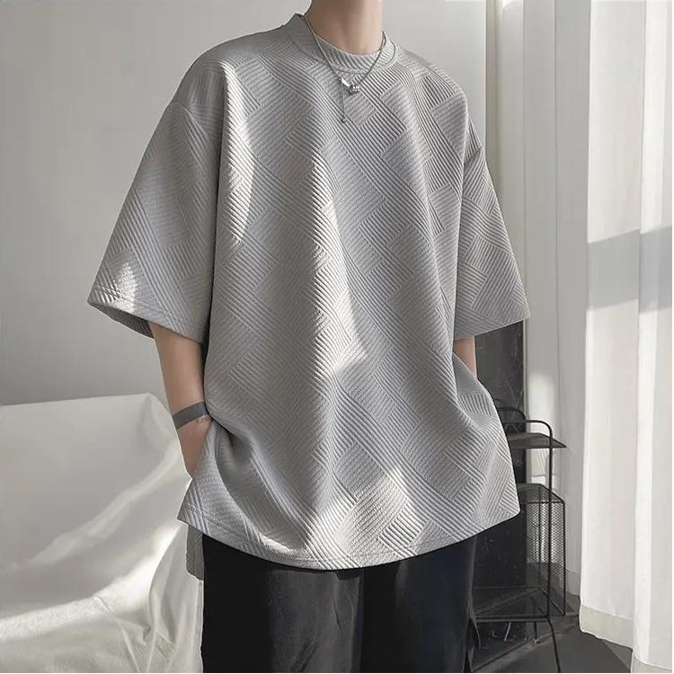 Minimalist Streetwear Textured T-Shirt - 8
