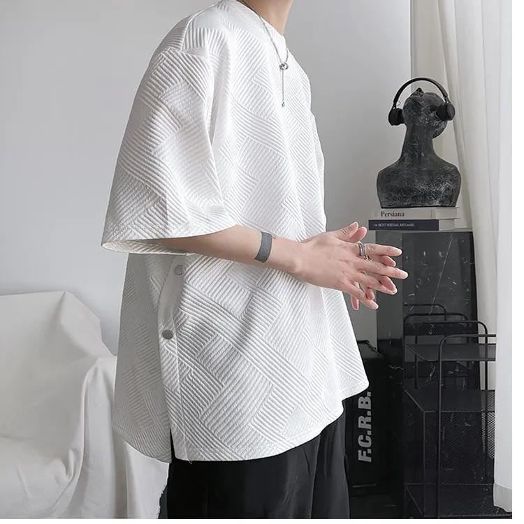 Minimalist Streetwear Textured T-Shirt - 5