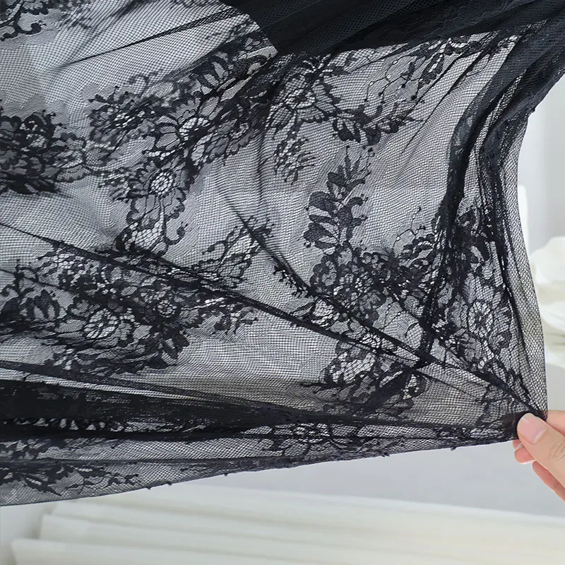 Gothic Punk Sheer Lace Maxi Skirt - 13