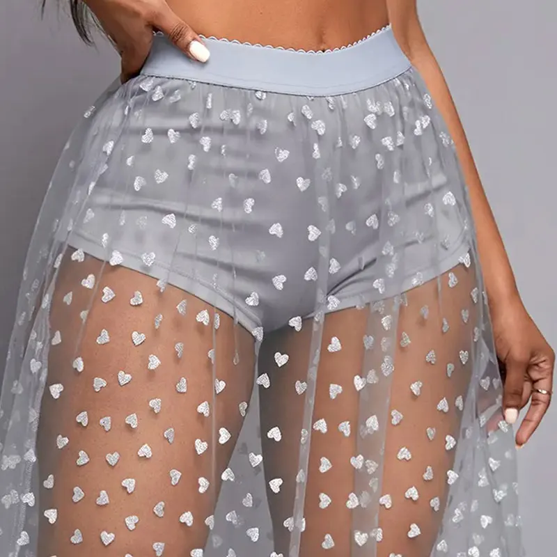 Gothic Punk Sheer Lace Maxi Skirt - 15