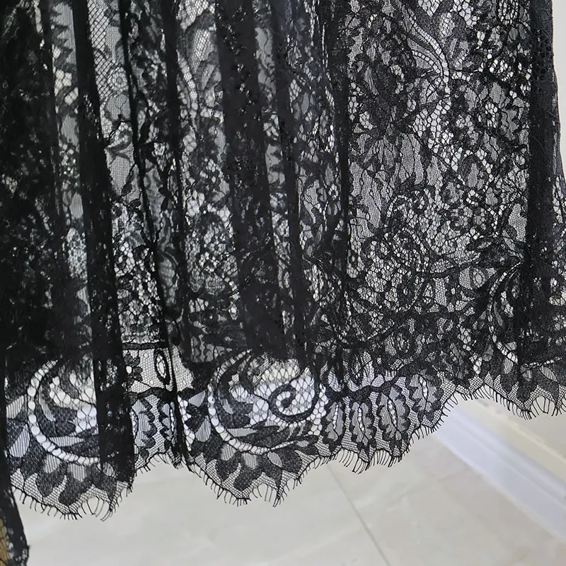 Gothic Punk Sheer Lace Maxi Skirt - 11