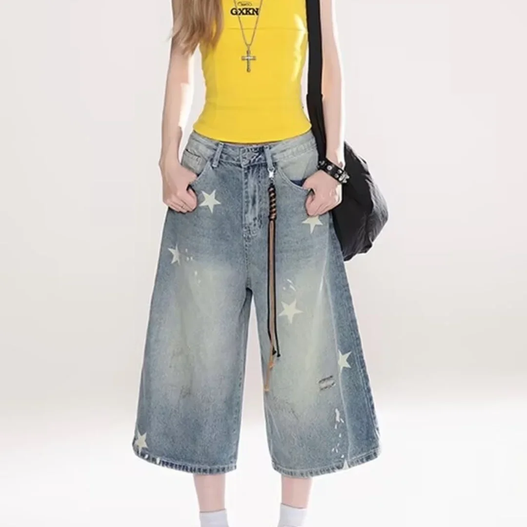 Y2K Star-Patch Culottes - 4