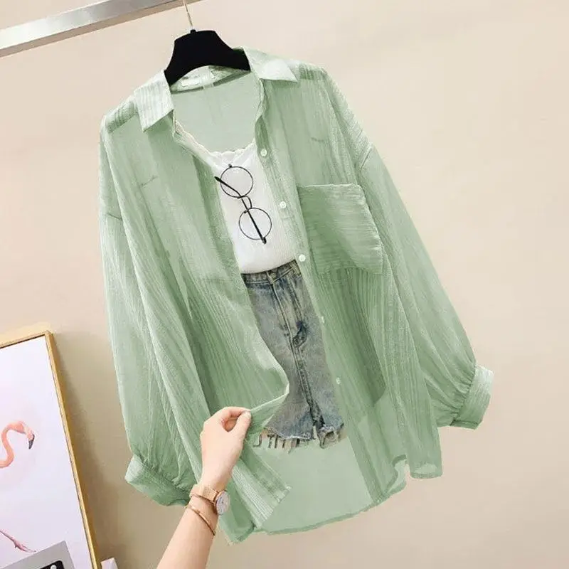 Soft Girl Sheer Oversized Shirt - 4 Soft Girl Sheer Oversized Shirt - 4