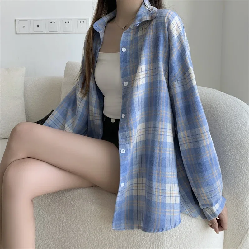 Egirl Oversized Plaid Shirt - 6