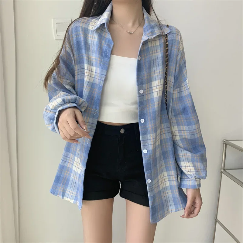 Egirl Oversized Plaid Shirt - 5