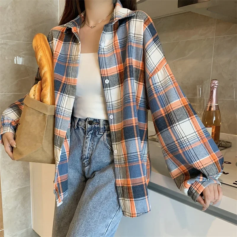 Egirl Oversized Plaid Shirt - 18
