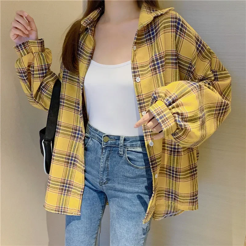 Egirl Oversized Plaid Shirt - 21