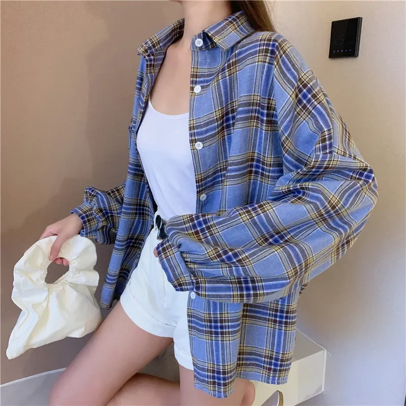 Egirl Oversized Plaid Shirt - 20
